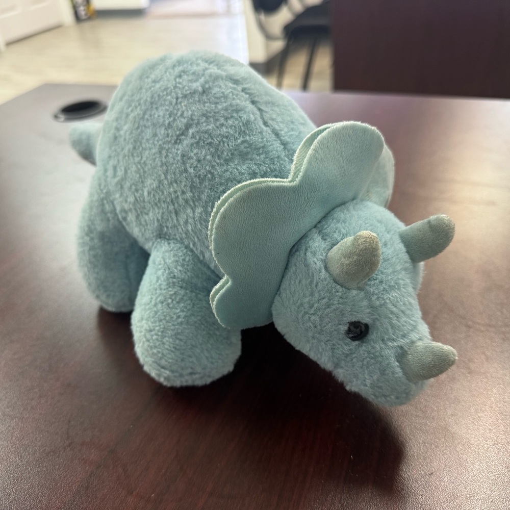 Kellytoy Teal Triceratops Plush Toy